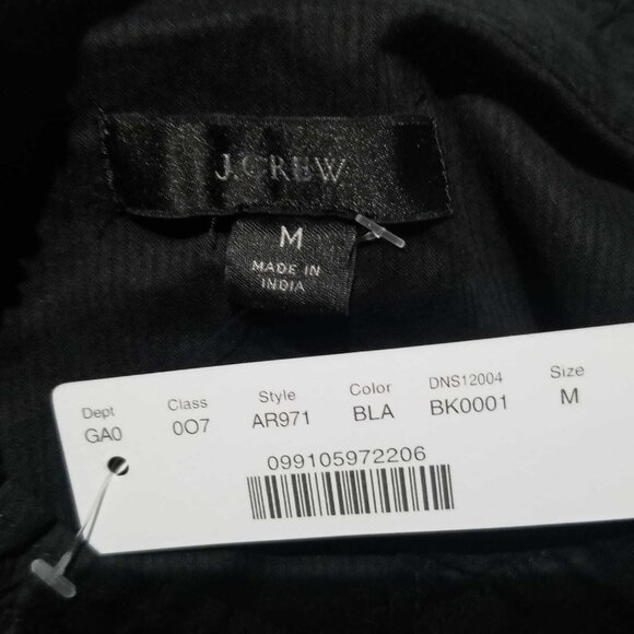 New J. Crew Women Medium Black Ruffle-Sleeve Blouse Top Embroidered Eyelet AR971 - Picture 3 of 8